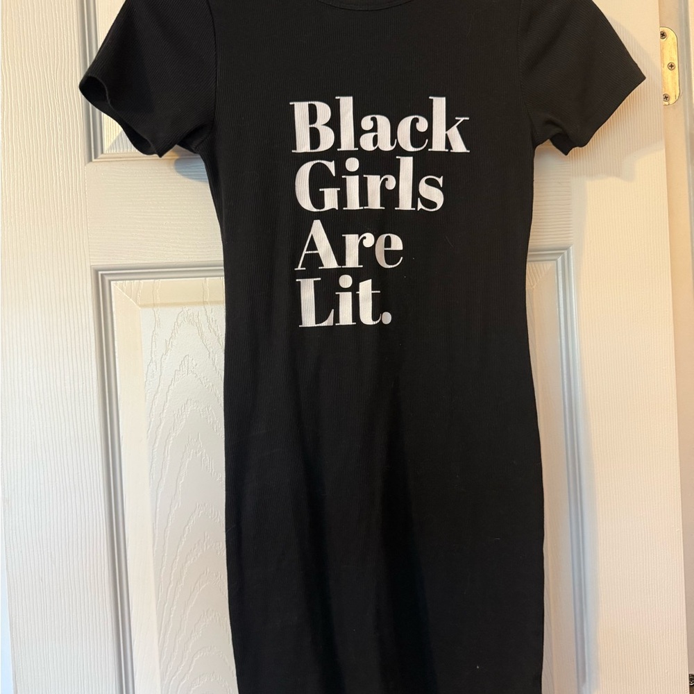 Black Graphic T-Shirt Dress